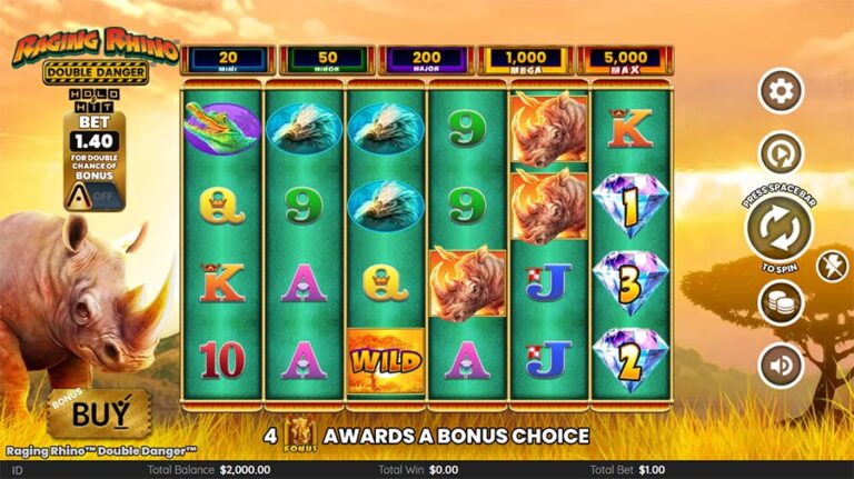 Raging Rhino Double Danger Slot gameplay