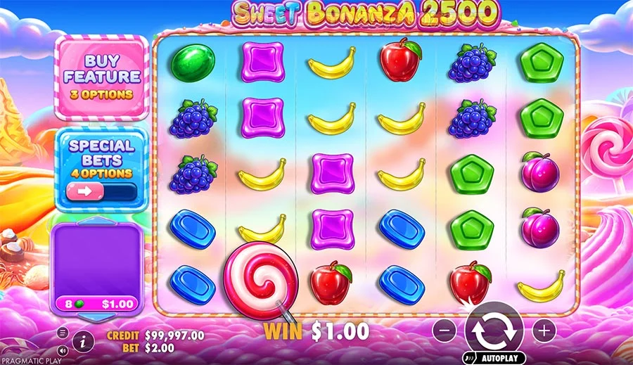 Sweet Bonanza 2500 slot gameplay
