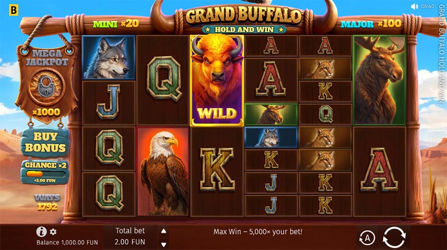 Grand Buffalo Hold & Win gameplay
