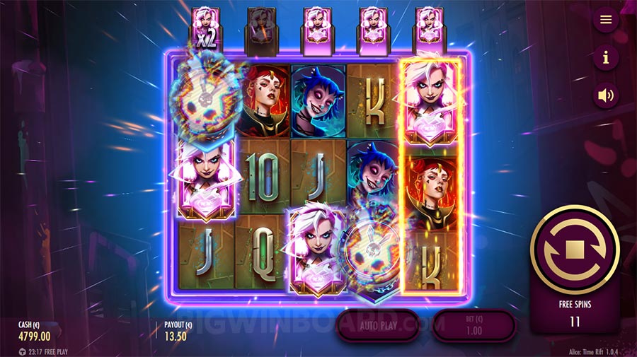 Alice Time Rift Slot gameplay