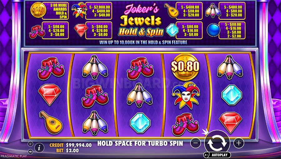 Joker’s Jewels Hold & Spin Slot gameplay