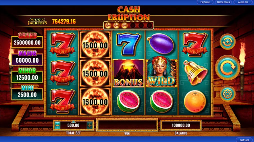 Cash Eruption slot gameplay